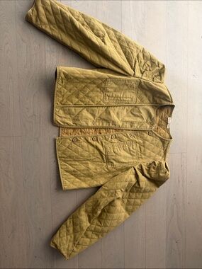 Ulla Johnson Quilted Shirt Jacket in Mustard Yellow